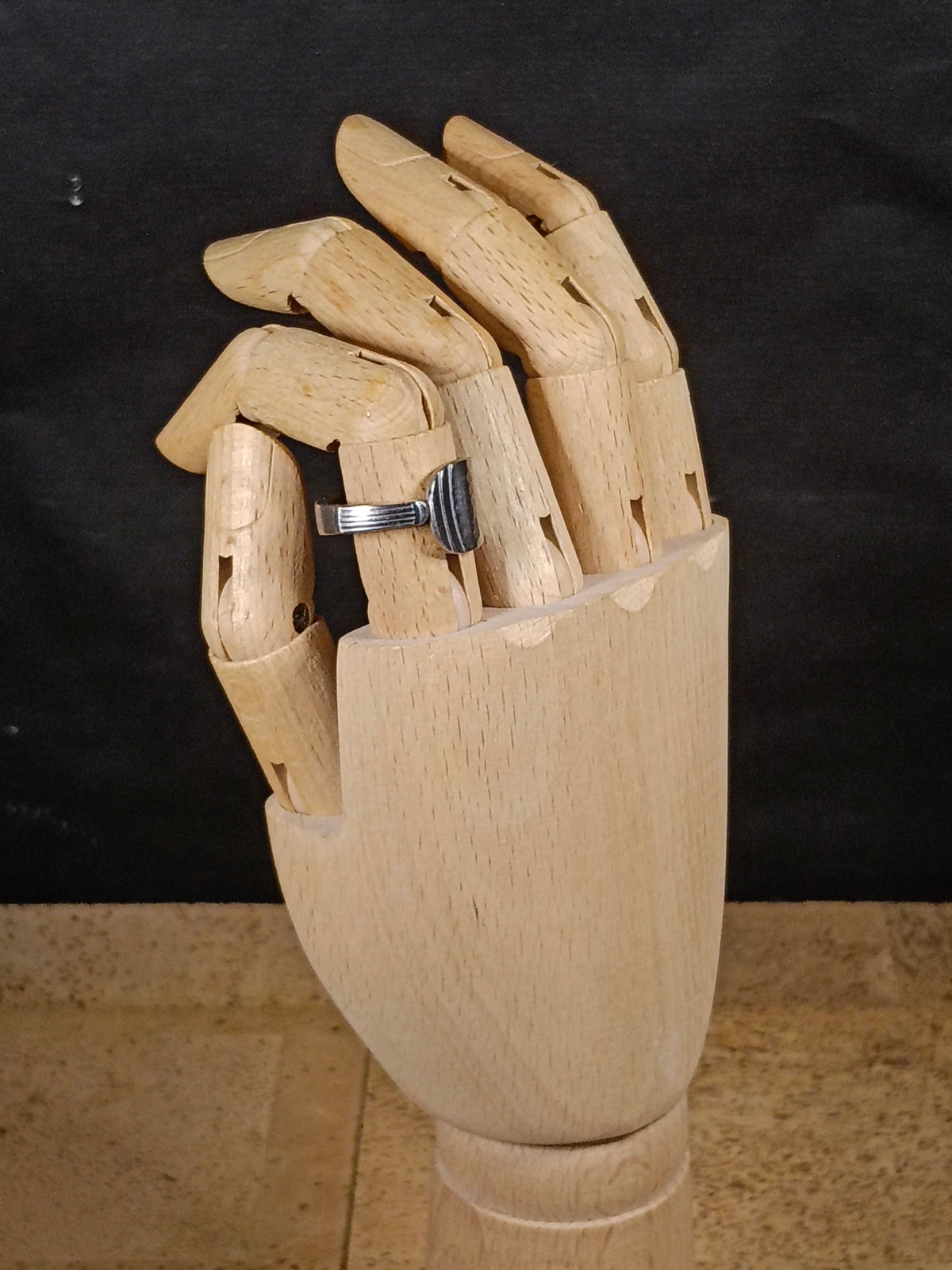 Ring met hamerslag van vintage lepeltje.